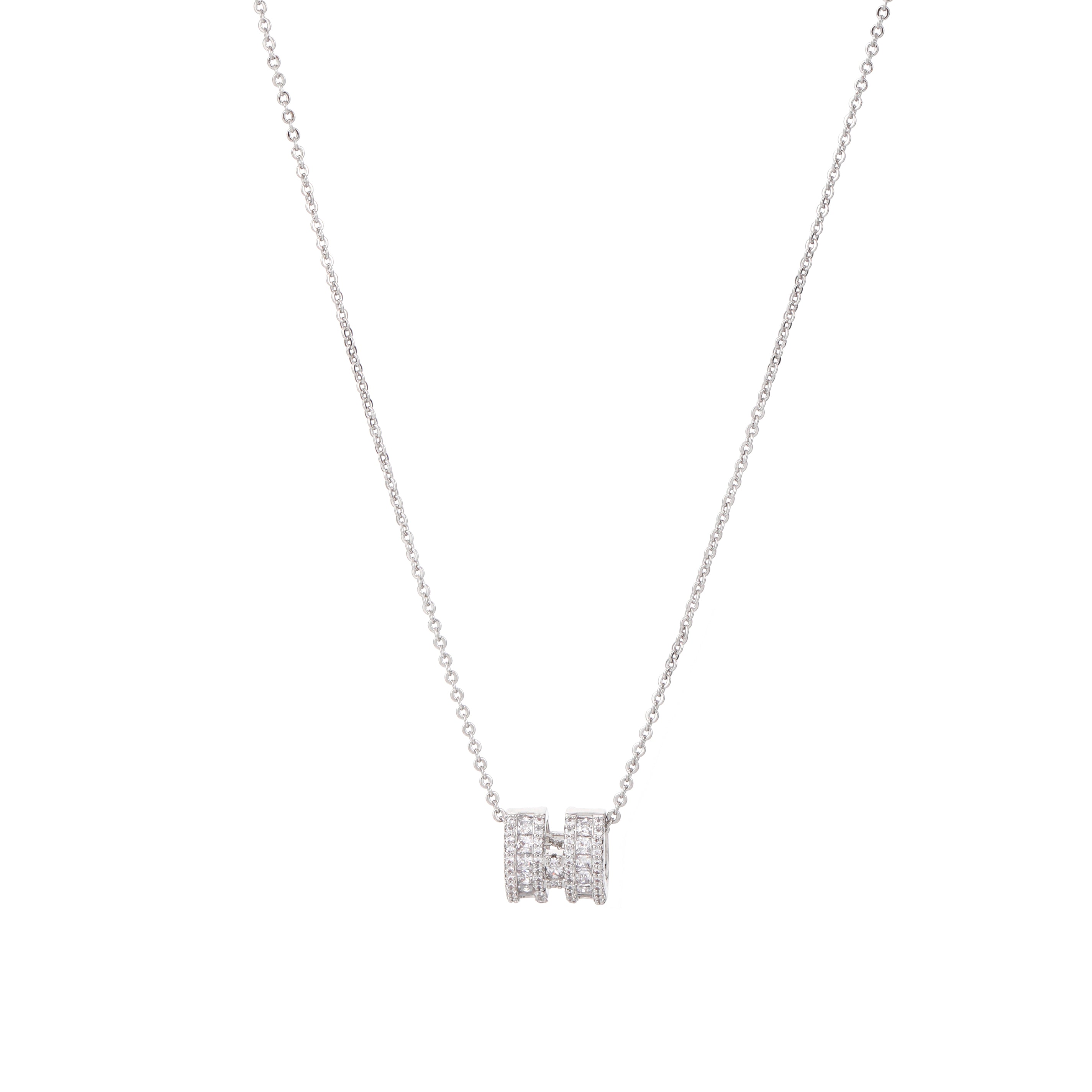 Elegant Cubic Zirconia Barrel Pendant Necklace