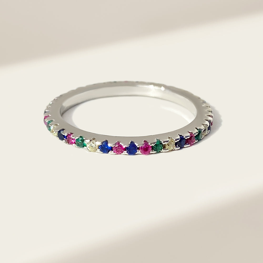Multicolor Gemstone Gold Ring