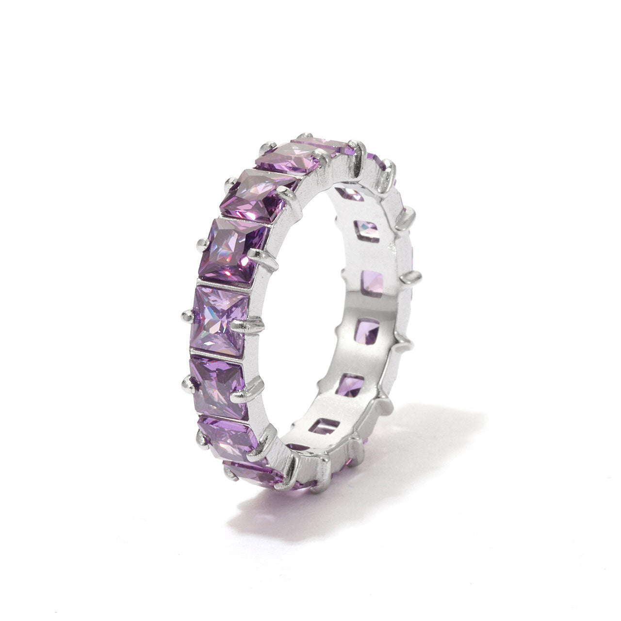 Elegant Purple Gemstone Silver Ring