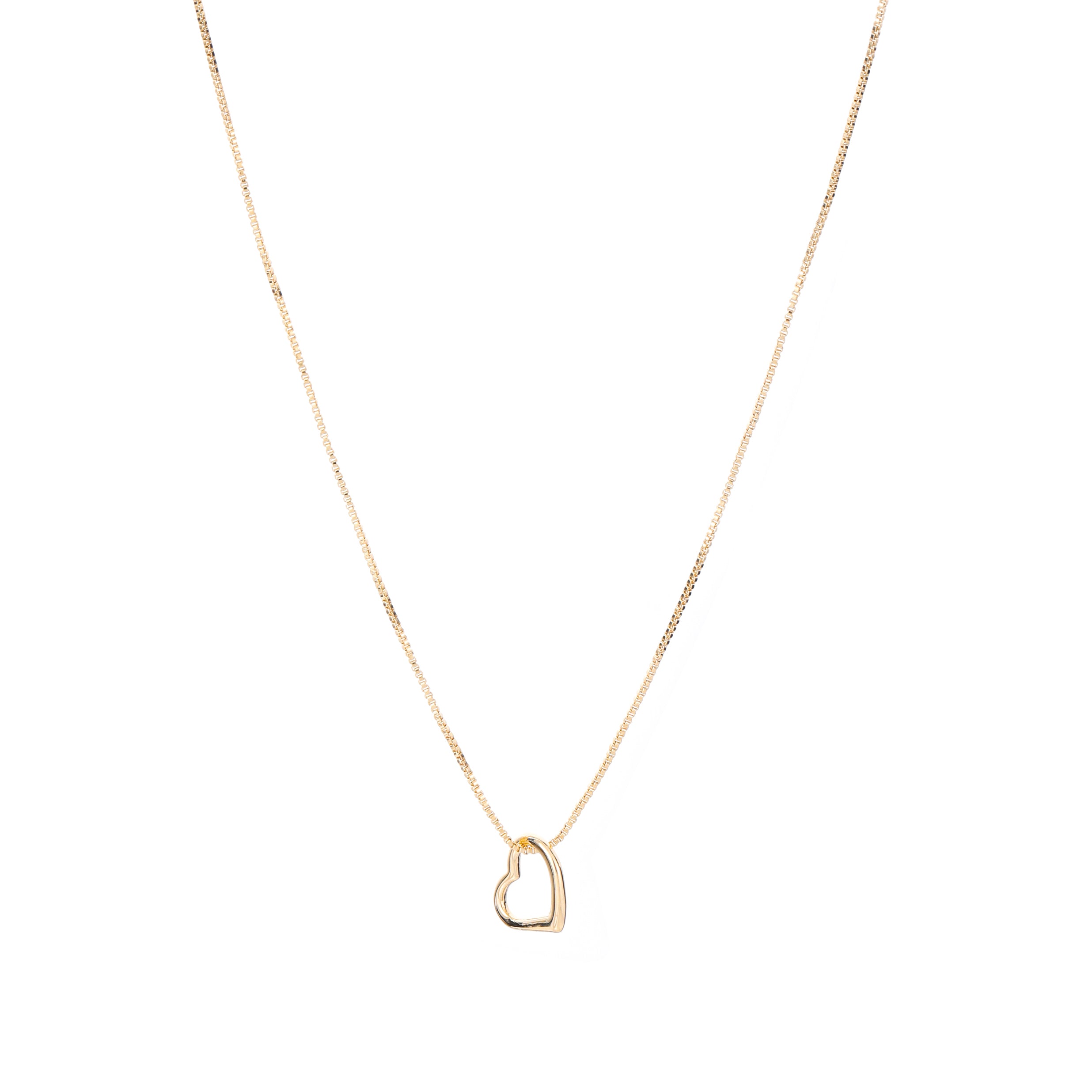 Delicate Gold Heart Pendant Necklace