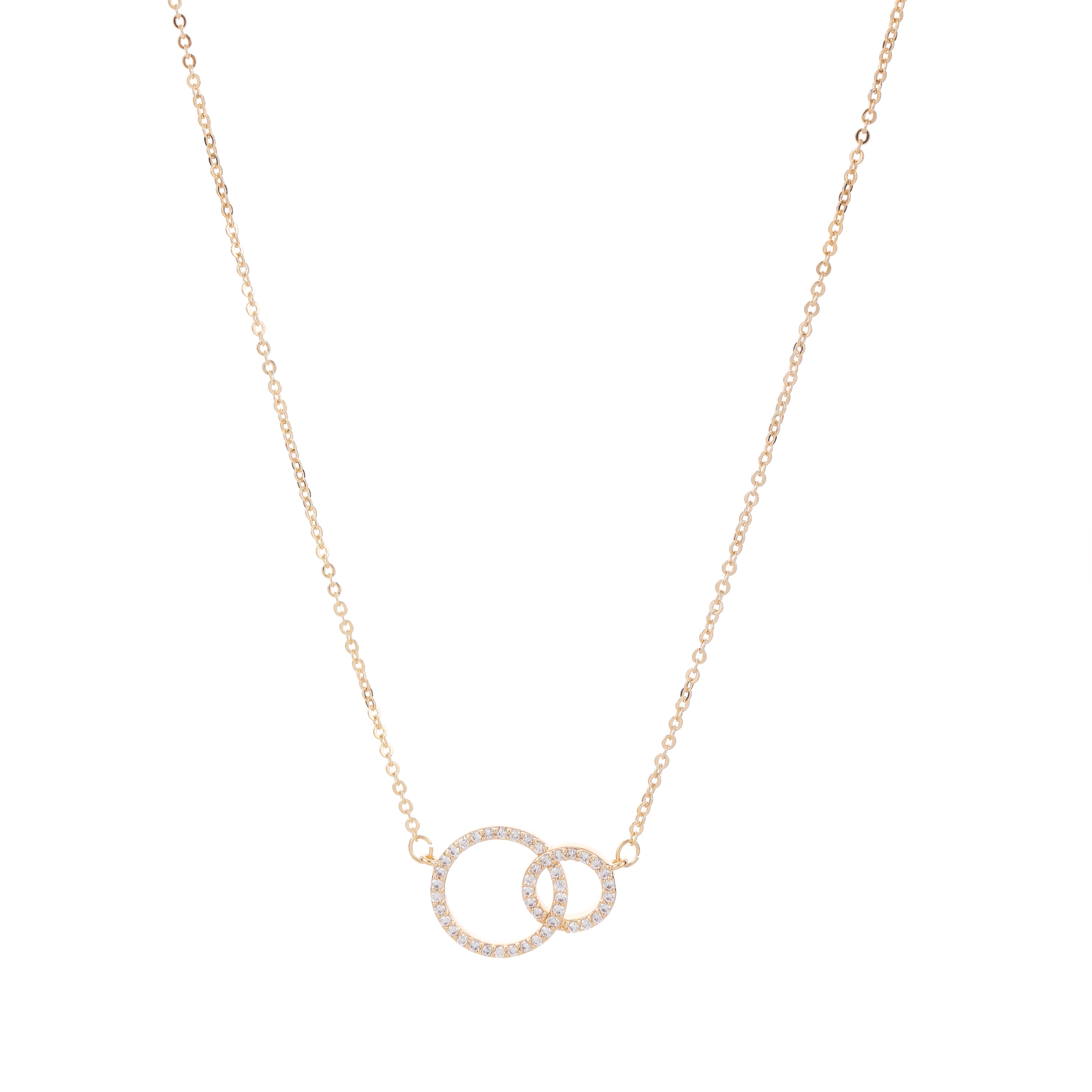 Elegant Interlocking Circle Pendant Necklace