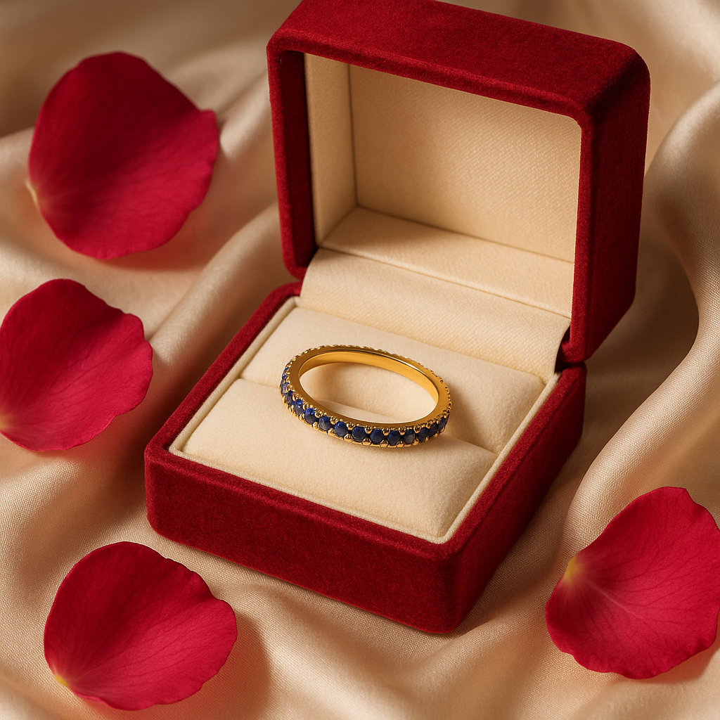 Elegant Blue Sapphire Gold Ring