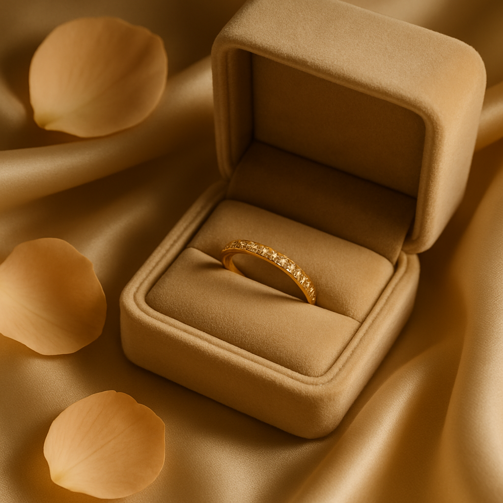 Elegant Gold Crystal Band Ring