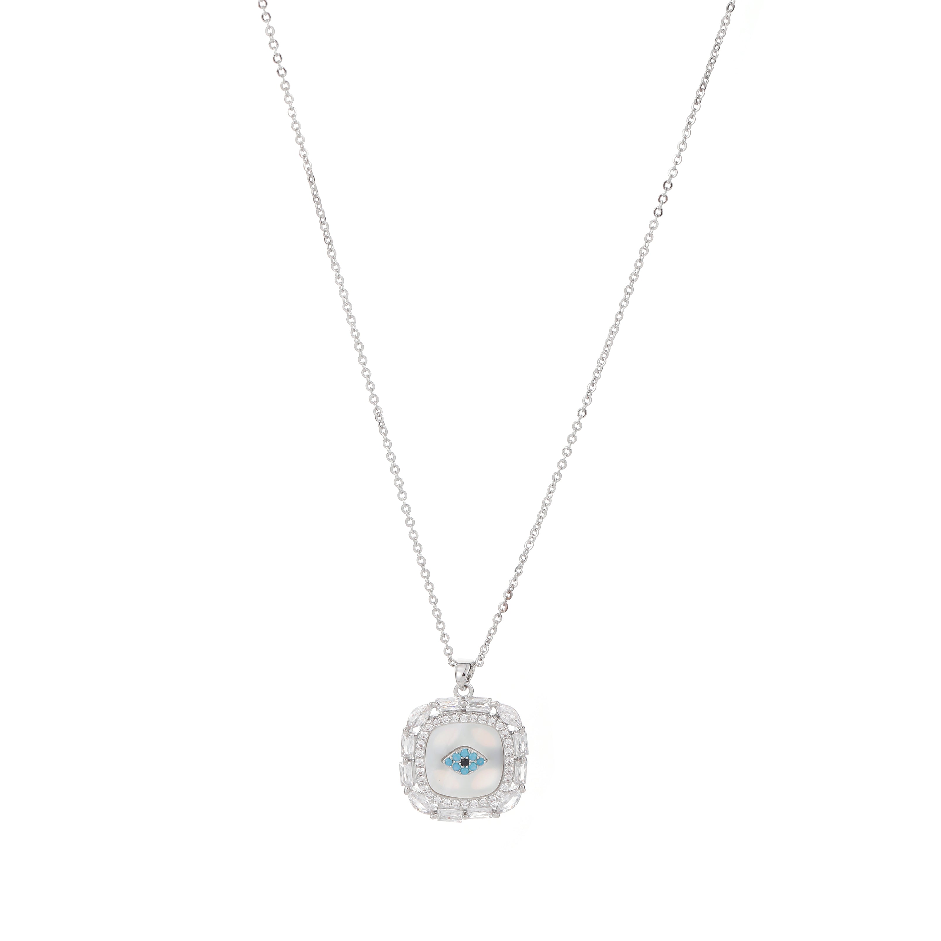 Evil Eye Pendant Necklace with Crystals