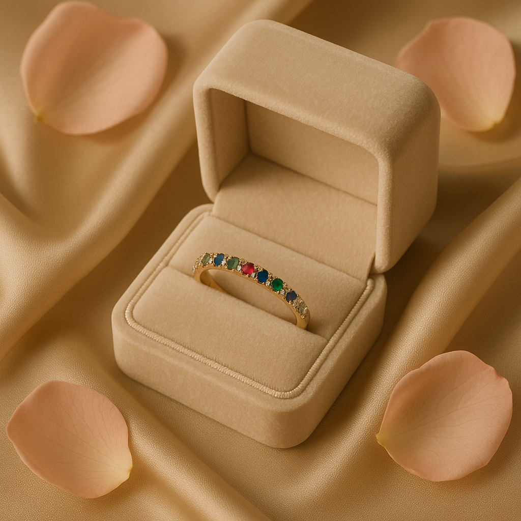 Multicolor Gemstone Gold Ring