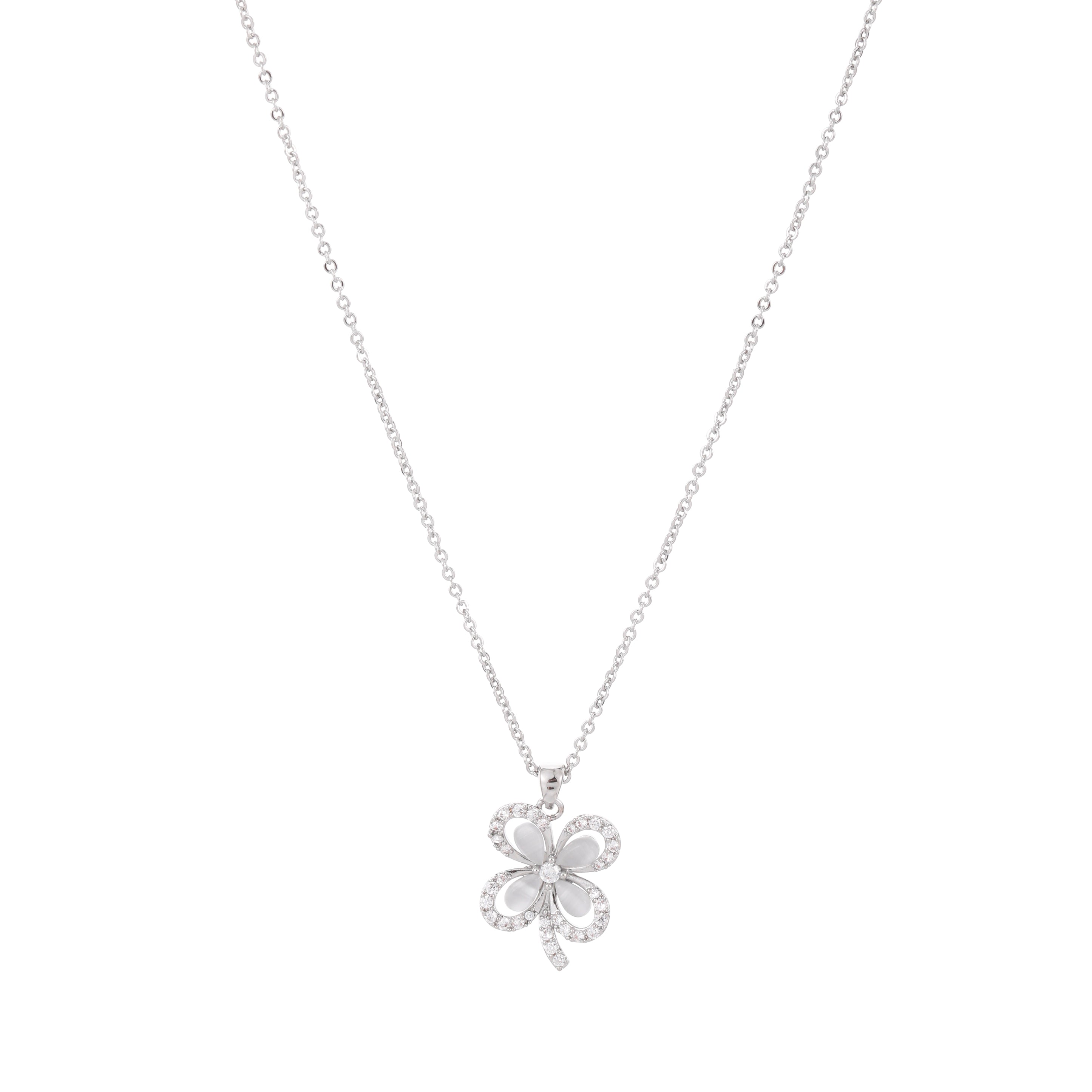 Sterling Silver Clover Pendant Necklace