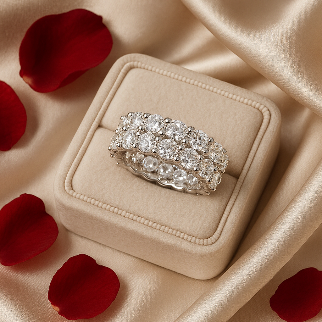 Elegant Double Row Diamond Eternity Ring