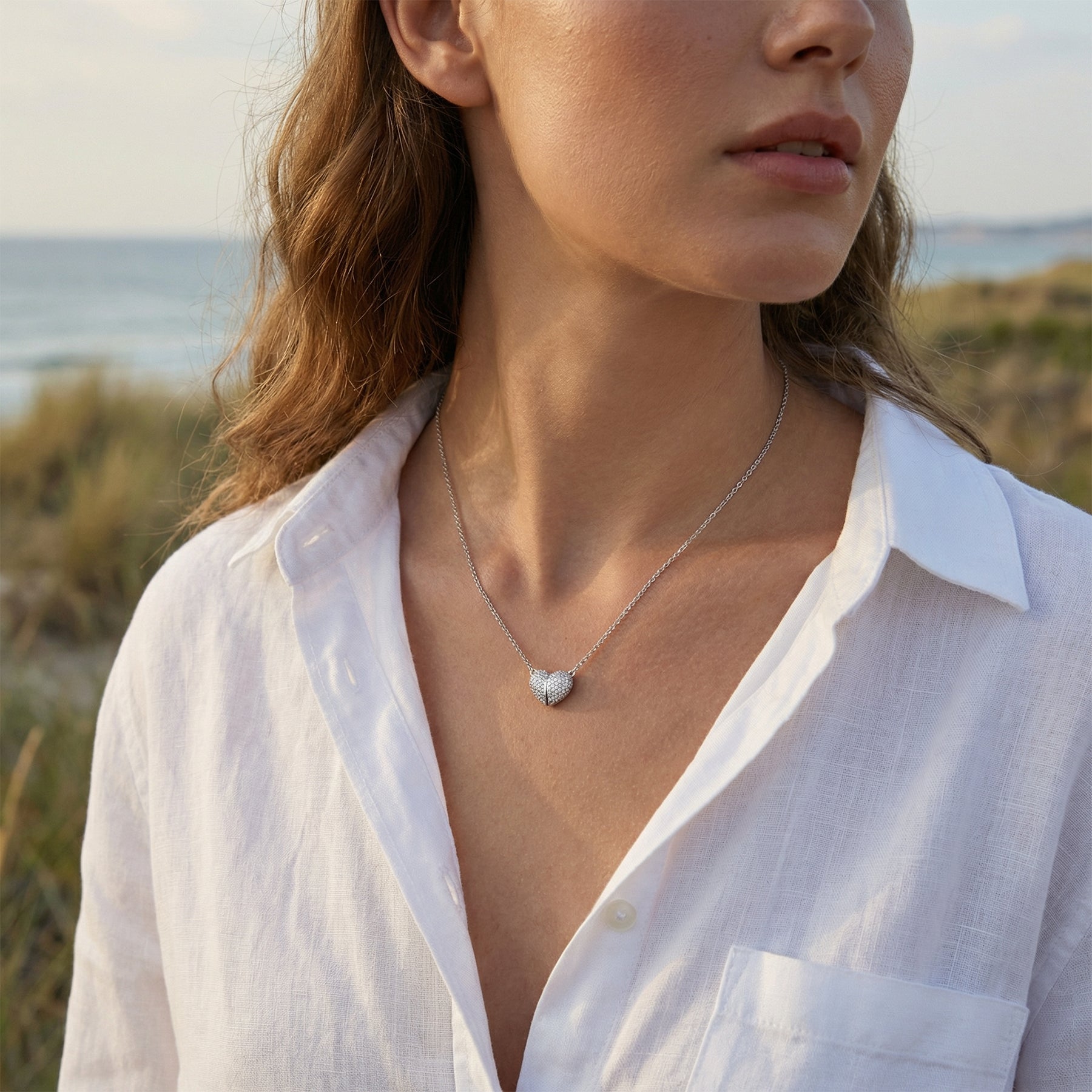 Sparkling Heart Pendant Necklace